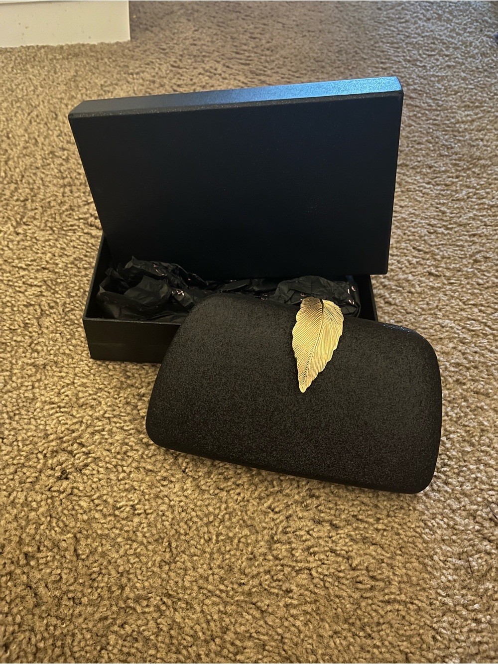 Before & Ever black purse with Gold leaf